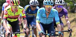El ciclista colombiano Harold Tejada del equipo Astana Qazaqstan compite en el Tour Colombia UCI 2024 desde Paipa a Santa Rosa de Viterbo. Foto: Luis ACOSTA-AFP/La Hora
