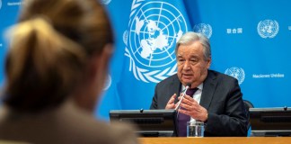 El secretario general de la ONU, Antonio Guterres, habla sobre sus prioridades para 2024 durante una conferencia de prensa en la sede de la ONU el 8 de febrero de 2024 en Nueva York.