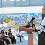 El expresidente Alejandro Giammattei lidera la inauguración del Ciclo Escolar 2022 y de la Escuela Bicentenario en Finca La Industria, Escuintla.