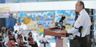 El expresidente Alejandro Giammattei lidera la inauguración del Ciclo Escolar 2022 y de la Escuela Bicentenario en Finca La Industria, Escuintla.