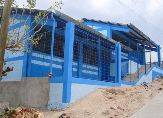 Foto Facebook Trabajos realizados en un centro educativo en el interior del país.