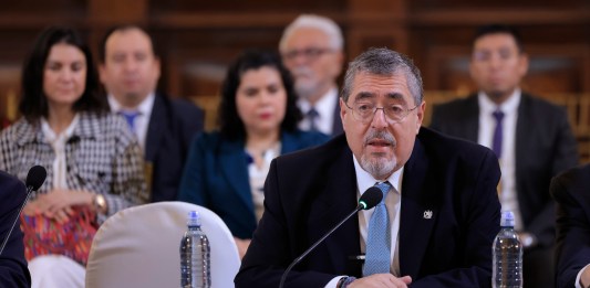 El presidente Bernardo Arévalo en la actividad realizada este día.