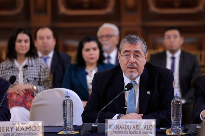 El presidente Bernardo Arévalo en la actividad realizada este día.