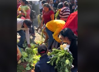 Momento en el que la alfombra de verduras desaparece: La Hora / Captura de Pantalla - @velacionesantigua