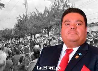 El diputado de VAMOS, Allan Rodríguez, señala a los vecinos de la colonia Bethania. Diseño: Alejandro Ramírez/La Hora