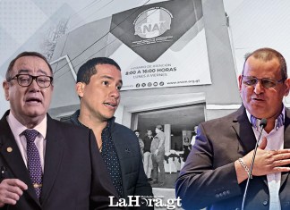 En la foto, el expresidente, Alejandro Giammattei, Miguel Martínez y  José Francisco Mejía Flores. Diseño: Alejandro Ramírez/La Hora