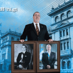 En la foto, Bernardo Arévalo, presidente de Guatemala. Diseño: Roberto Altán/La Hora