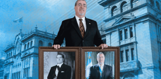 En la foto, Bernardo Arévalo, presidente de Guatemala. Diseño: Roberto Altán/La Hora