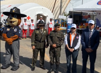 La secretaria ejecutiva de la Coordinadora Nacional para la Reducción de Desastres (Conred), Claudinne Ogaldes, en la inauguración del Sinaprese 2024. Foto: Captura de pantalla