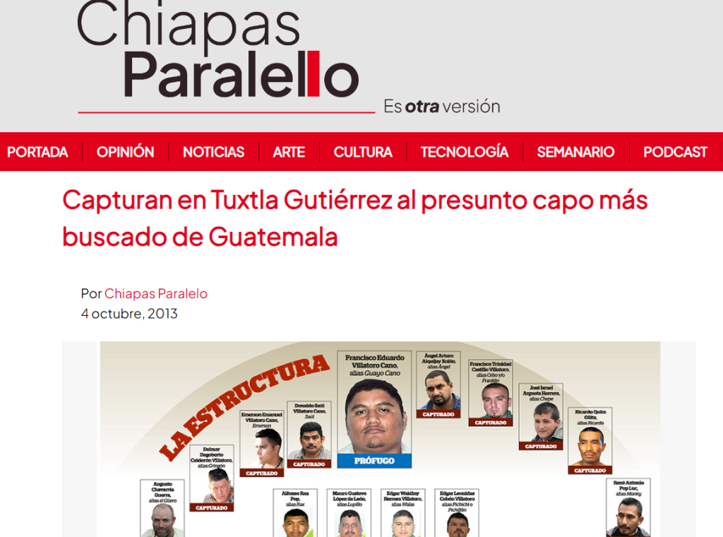 Los medios en México informaban de la captura de Guayo Cano, líder de la banda a la que pertenecía alias "Lupillo". (Foto: captura de pantalla)
