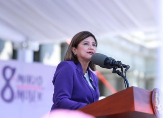 La vicepresidenta, Karin Herrera, participó en varias actividades para conmemorar el Día internacional de la Mujer. Foto: X de Karin Herrera