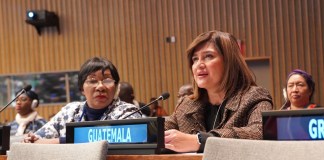 Karin Herrera, vicepresidenta de Guatemala, en la Asamblea Genera de la Organización de Naciones Unidas (ONU) Mujeres. Foto: Vicepresidencia de Guatemala