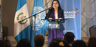 Gloria Carrera Massana, de ONU Mujeres, dijo que una de las mayores barreras para el progreso es la falta alarmante de financiamiento a nivel mundial. Foto: Naciones Unidas en Guatemala