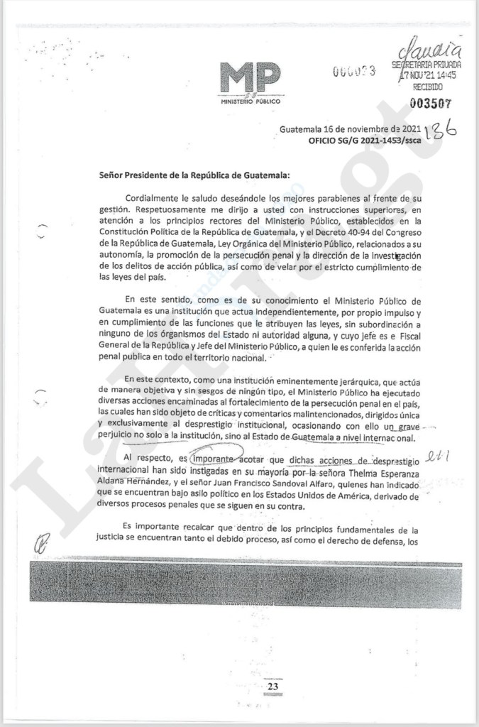A portion of the complete file that was presented to the CGC.  Photo: La Hora.