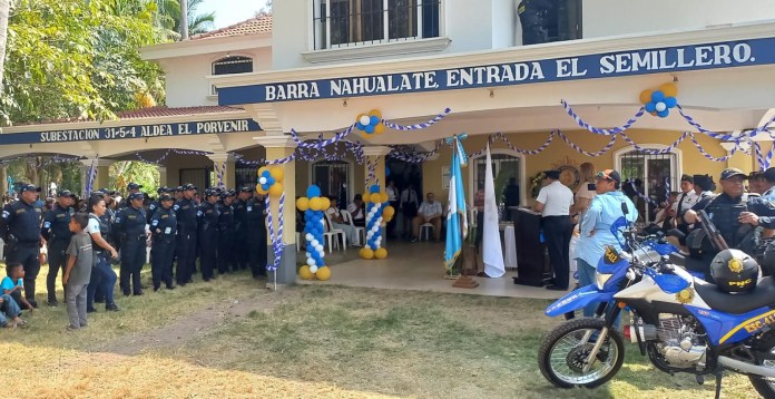 Subestación de la Policía Nacional Civil (PNC) en la aldea El Semillero, Nueva Concepción, Escuintla. 