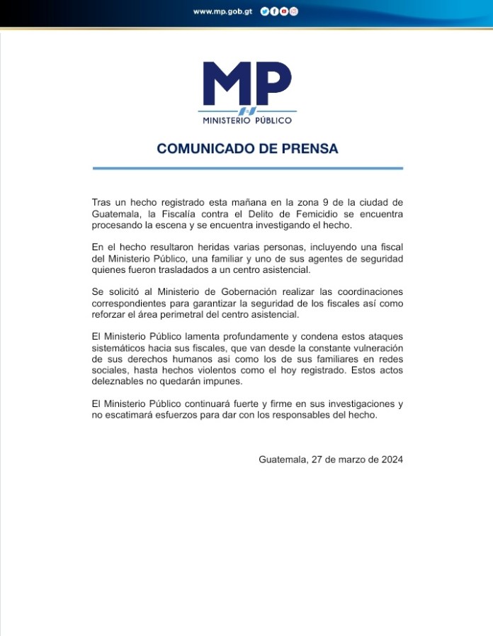 Comunicado del MP