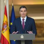 El presidente del Gobierno, Pedro Sánchez, durante su comparecencia institucional en La Moncloa. Foto: EFE/Moncloa/Borja Puig de la Bellacasa