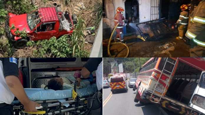 Durante el fin de semana se atendieron emergencias relacionadas con accidentes de tránsito. Foto La Hora / Bomberos Voluntarios y Municipales