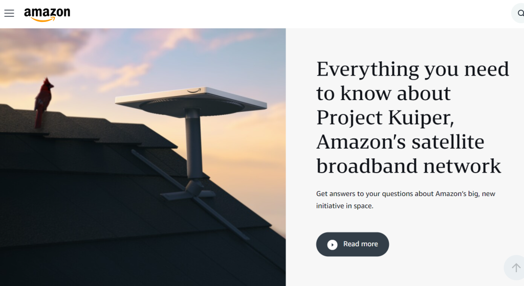 Amazon cuenta con el proyecto Kuiper con el que ofrece internet satelital. (Foto: Captura de pantalla)