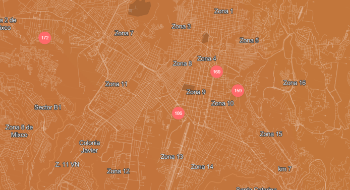 En la capital y municipios el índice de calidad del aire se encuentra insalubre. (Foto: captura de pantalla de IQ Air)