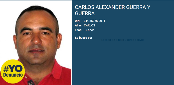 Carlos Alexander Guerra y Guerra era de los 100 más buscados y es requerido por EE.UU. 