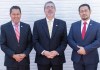 De izquierda a derecha: Oscar Cruz, presidente del Organismo Judicial; Bernardo Arévalo, presidente de la República; Nery Ramos, presidente del Congreso. Foto: X de Bernardo Arévalo