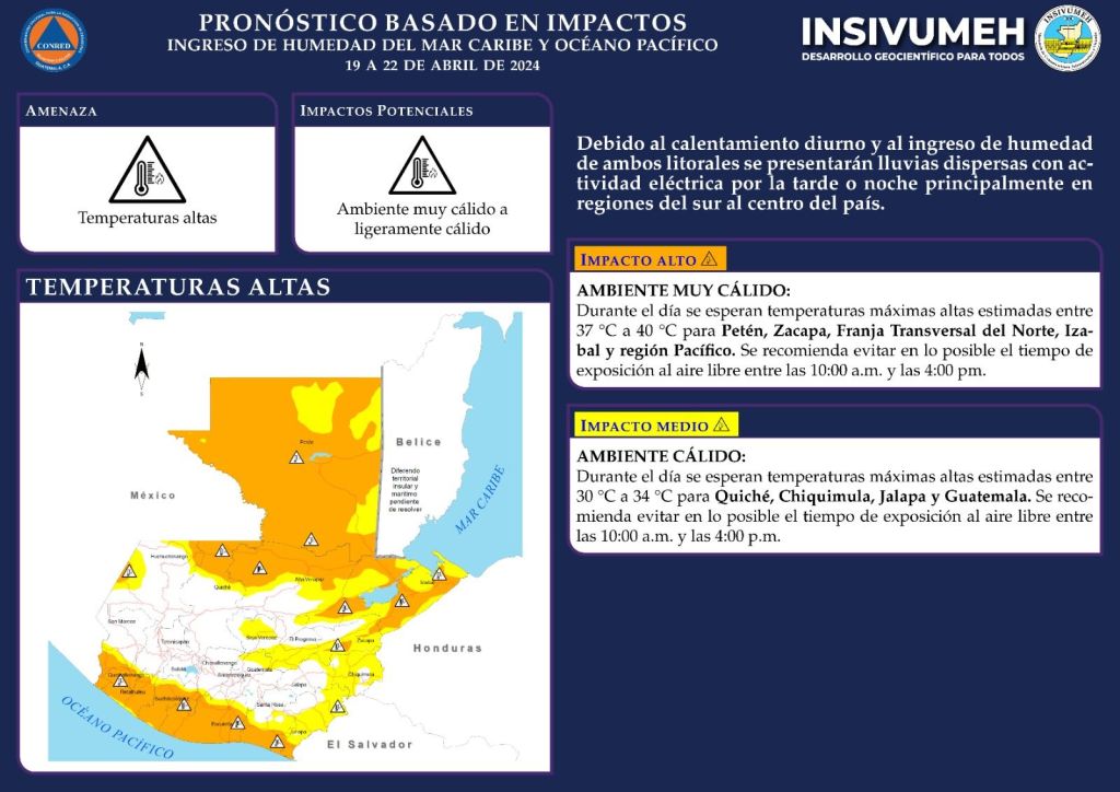 Foto: Instituto Nacional de Sismología, Vulcanología, Meteorología e Hidrología (Insivumeh).