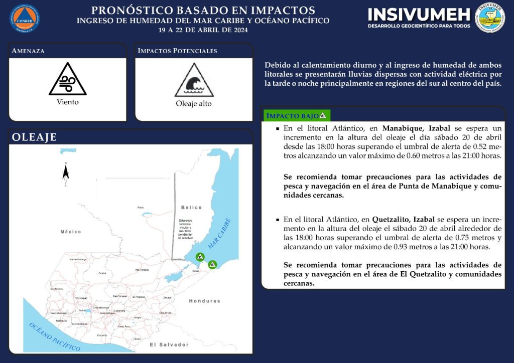 Foto: Instituto Nacional de Sismología, Vulcanología, Meteorología e Hidrología (Insivumeh).