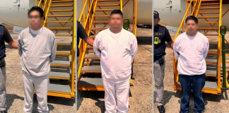 Los tres hombres fueron capturas tras ser retornados a Guatemala. Foto: IGM