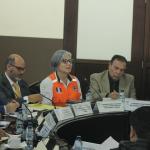 La secretaria de CONRED, Claudinne Ogaldes, junto a las autoridades del Ministerio de la Defensa y AMSA acudieron a la citación en el Congreso por los incendios forestales. Foto: José Orozco