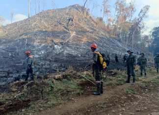 Un hombre huyó al ver presencia de soldados en el incendio forestal. (Foto: Ejército de Guatemala)