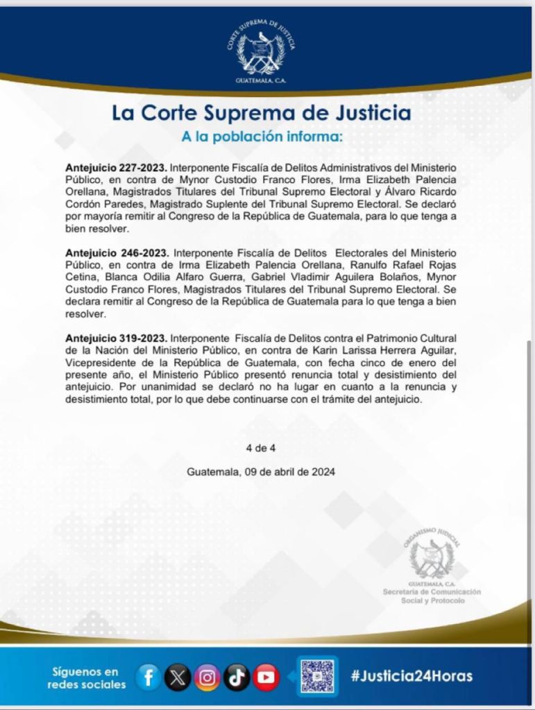 Imagen: Corte Suprema de Justicia/La Hora