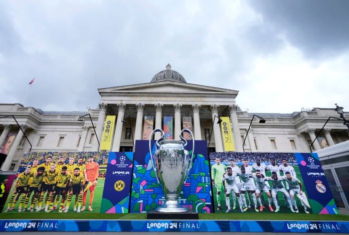 La final de la Liga de Campeones entre Dortmund y Real Madrid tendrá lugar en el estadio de Wembley, el sábado 1 de junio. (Foto AP/Kirsty Wigglesworth)