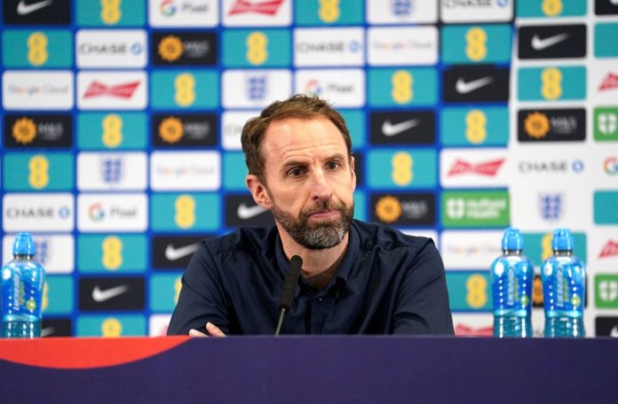 El técnico de Inglaterra Gareth Southgate Euro 2024, el martes 21 de mayo de 2024. (Martin Rickett/PA vía AP)