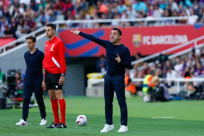 Xavi Hernández como entrenador.. (AP Foto/Joan Monfort)