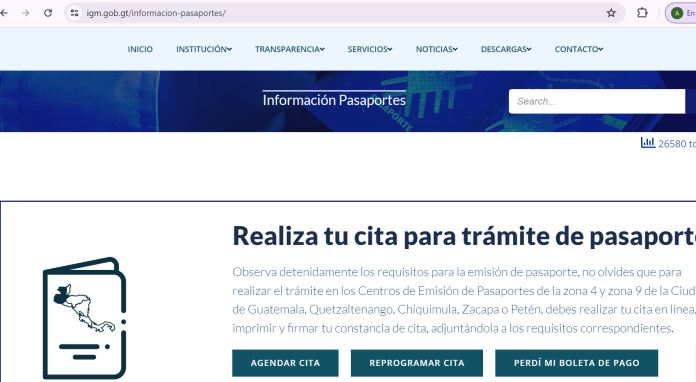 Desde el portal web del IGM se puede programar la citra. (Foto: captura de pantalla)