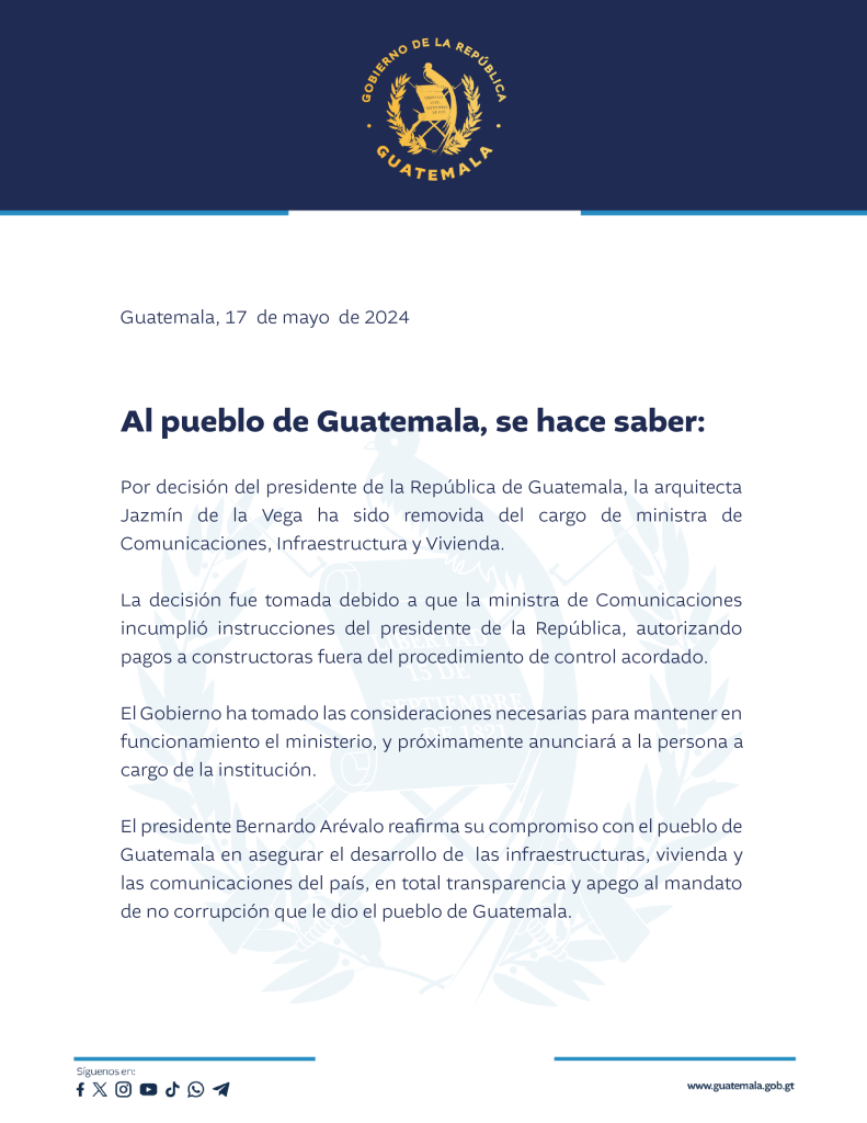 Imagen: Gobierno de Guatemala/La Hora