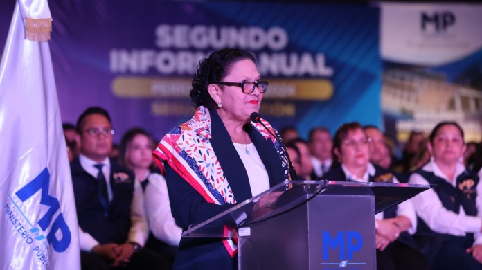María Consuelo Porras, Fiscal General, presenta informe de labores del período 2023-2024. Foto: MP