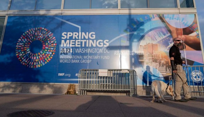Reuniones de primavera del Banco Mundial y el FMI en Washington, el jueves 18 de abril de 2024. (Foto AP/José Luis Magaña)