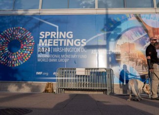Reuniones de primavera del Banco Mundial y el FMI en Washington, el jueves 18 de abril de 2024. (Foto AP/José Luis Magaña)