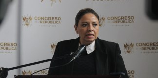 Foto José Orozco La diputada de VALOR y exministra de Relaciones Exteriores Sandra Jovel en una actividad reciente en el Congreso de la República.