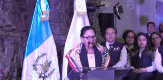 La fiscal general María Consuelo Porras, durante su discurso en la presentación de su informe de labores 2023-2024. Foto: MP/La Hora