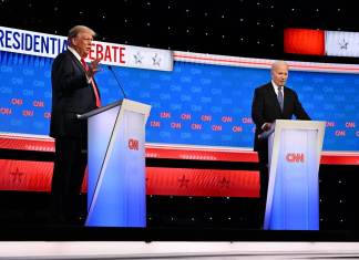 Debate entre Donald Trump y Joe Biden, transmitido por CNN. Foto: EFE/EPA/WILL LANZONI / CNN FOTOS CRÉDITO OBLIGATORIO: CNN FOTOS / CRÉDITO CNN - WILL