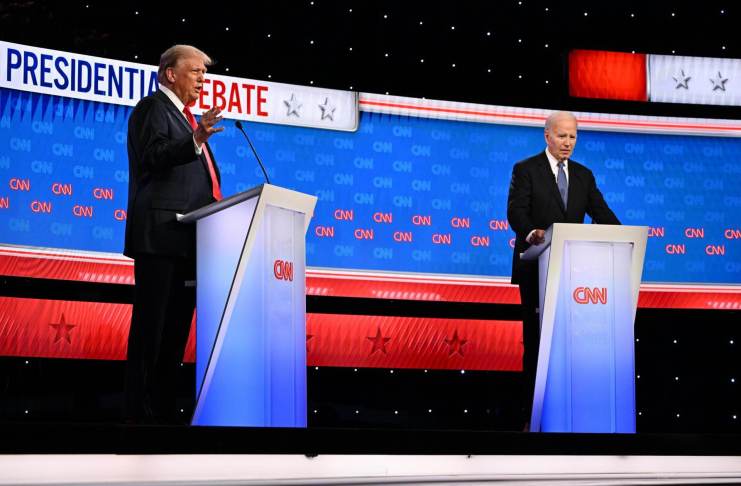 Debate entre Donald Trump y Joe Biden, transmitido por CNN. Foto: EFE/EPA/WILL LANZONI / CNN FOTOS CRÉDITO OBLIGATORIO: CNN FOTOS / CRÉDITO CNN - WILL