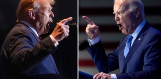 Combinación de fotos tomadas en Columbia, Carolina del Sur, muestra al expresidente Donald Trump y al presidente Joe Biden. (Foto AP)