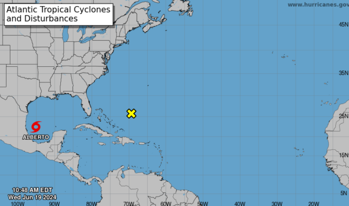 Ciclón tropical ONE se convierte en tormenta tropical Alberto. (Foto: NOAA)