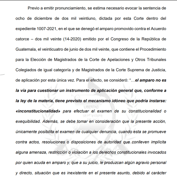 CC detalla de recurso no idóneo lo que motivo la suspensión del amparo. 