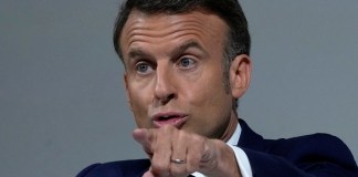 El presidente francés Emmanuel Macron en París el 12 de junio del 2024. (Foto AP/Michel Euler)