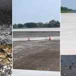 Pista de taxeo del lado sur, que todavía le falta una parte que tendrá que pasar sobre un canal de agua salada. Foto La Hora / Fabrizio Alonzo.