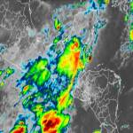 Previsiones del mapa de humedad para las próximas dos semanas, es decir, para finales de junio. El área azul refleja los acumulados de lluvia. Foto: Insivumeh